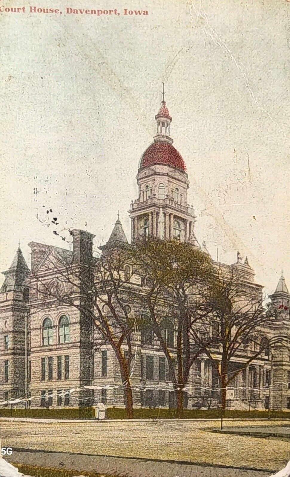 1912 Picture Postcard ~ Courthouse ~ Davenport, Iowa ~ #-4900