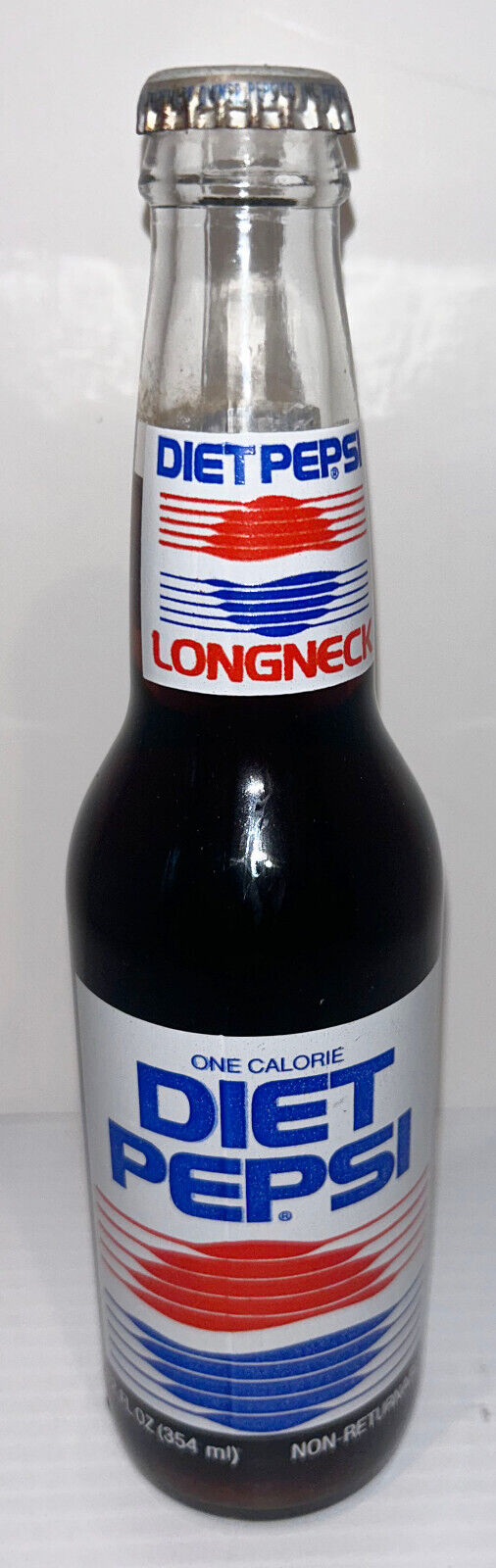 Vintage Diet Pepsi 12 Oz. Longneck NOS Full Unopened Bottle. Cola Wars