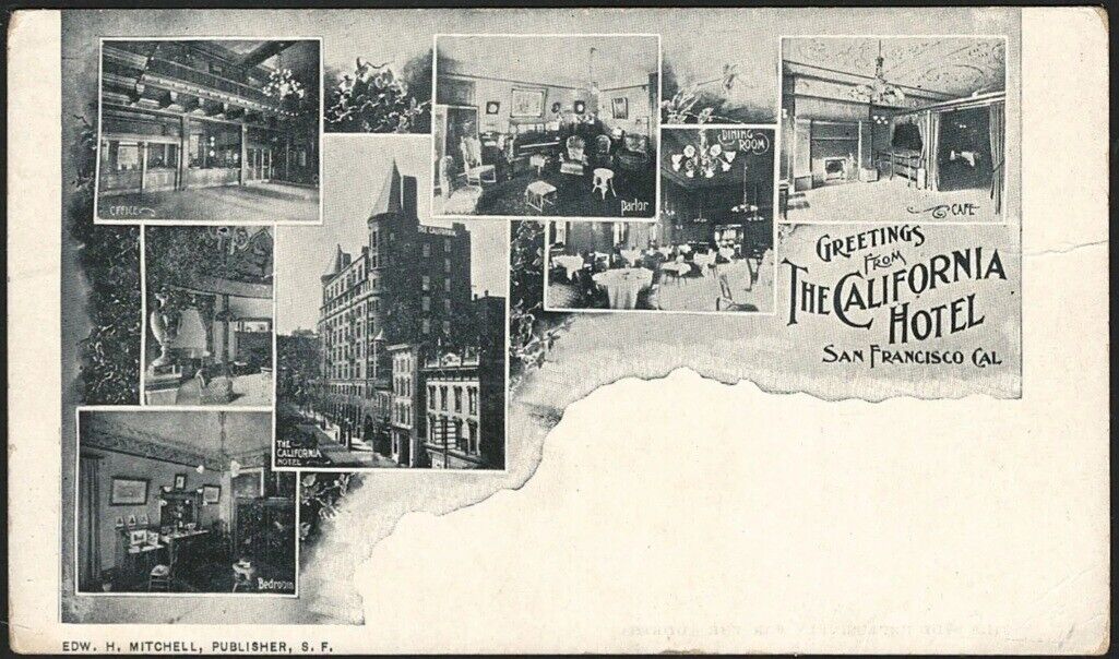 Greetings From The Hotel California Postcard San Francisco 1898