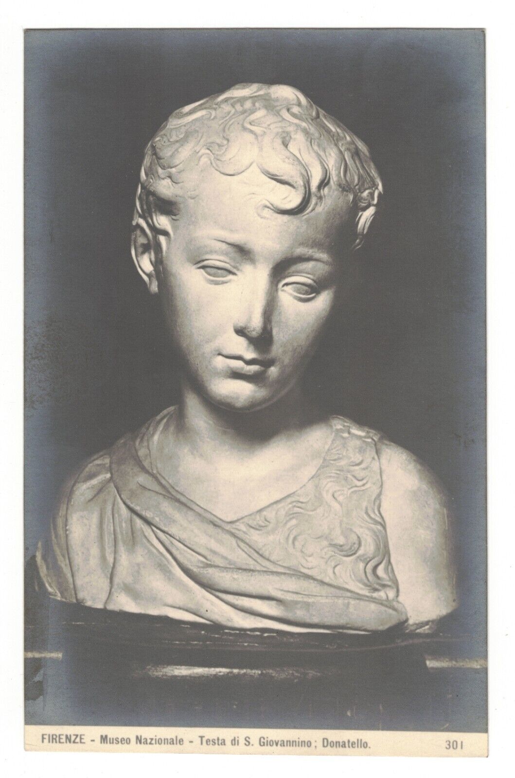 1937 Postcard Donatello\'s St. John Sculpture Museo Nazionale Firenze