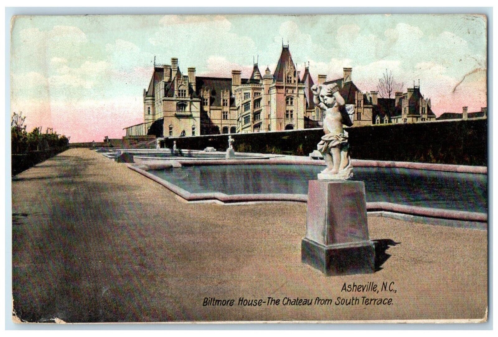 c1910 Biltmore House Chateau South Terrace Asheville North Carolina NC Postcard