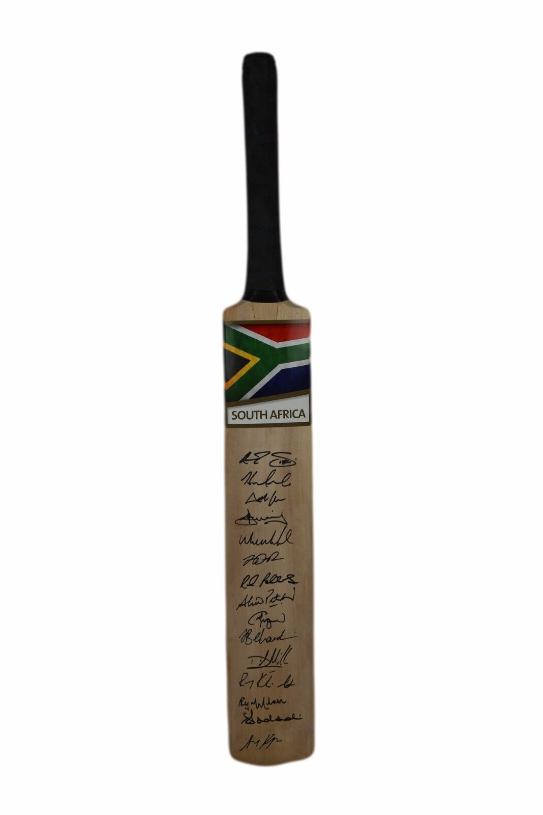 Authentic 2013 ICC Champions Trophy South Africa Team Signed Bat AB de Villiers