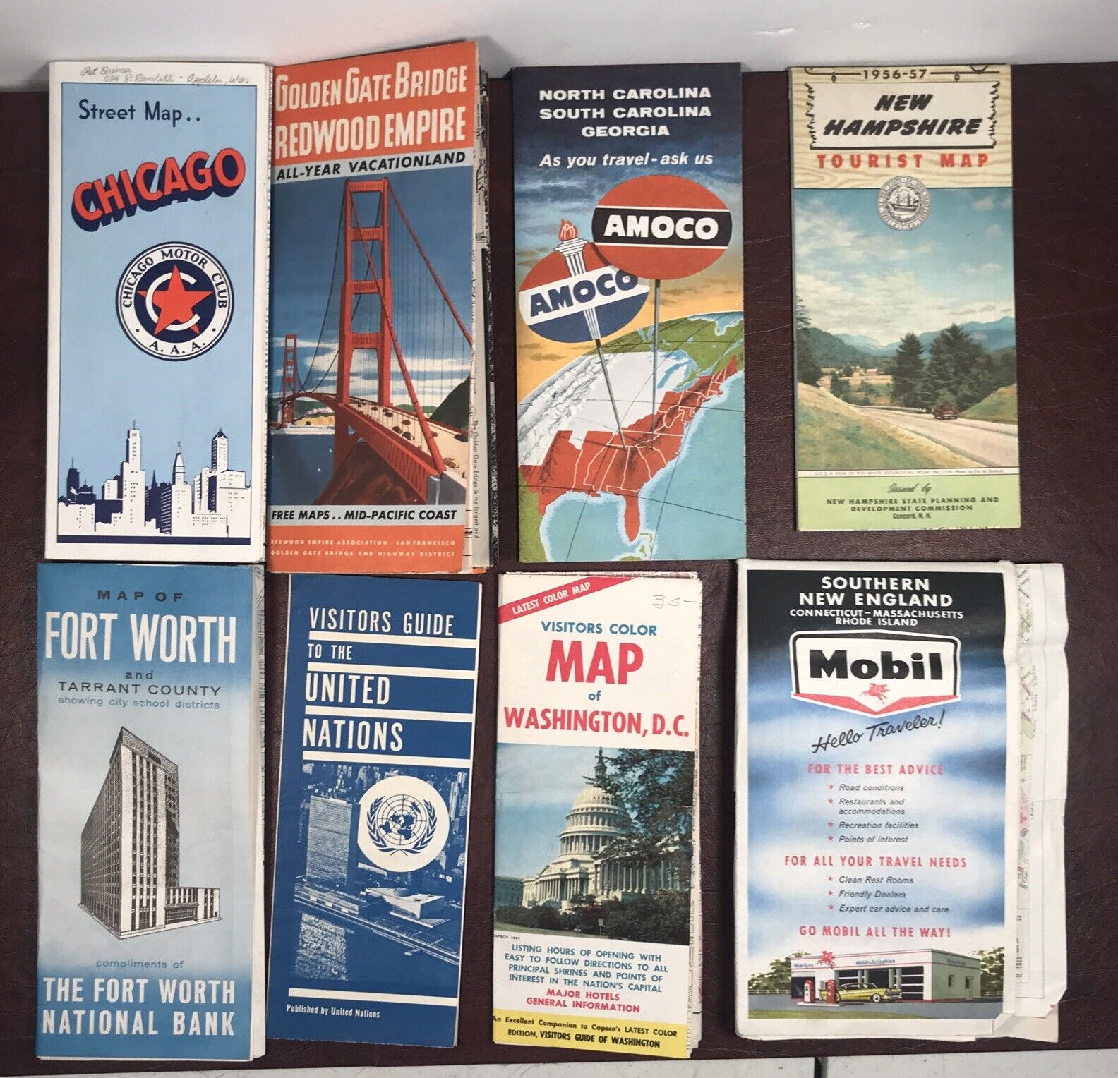 Vintage 1950’s Maps/Guides Lot Of 12