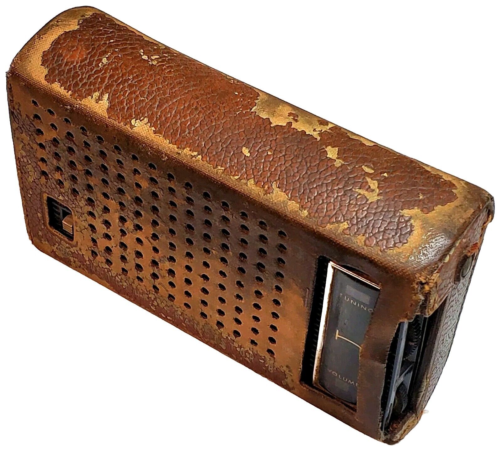 VTG Hitachi Radio 8 Transistor TH-848 & Brown Leather Case Japan Tested Working