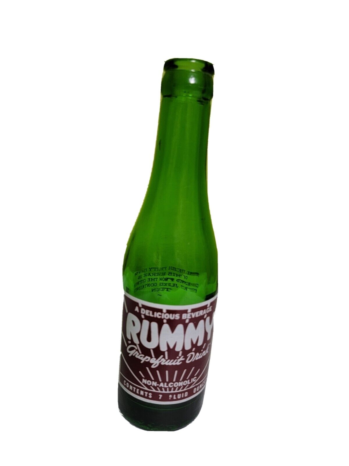 Rare Vintage Antique Soda Pop Glass Bottle Rummy Grapefruit Drink Beverage