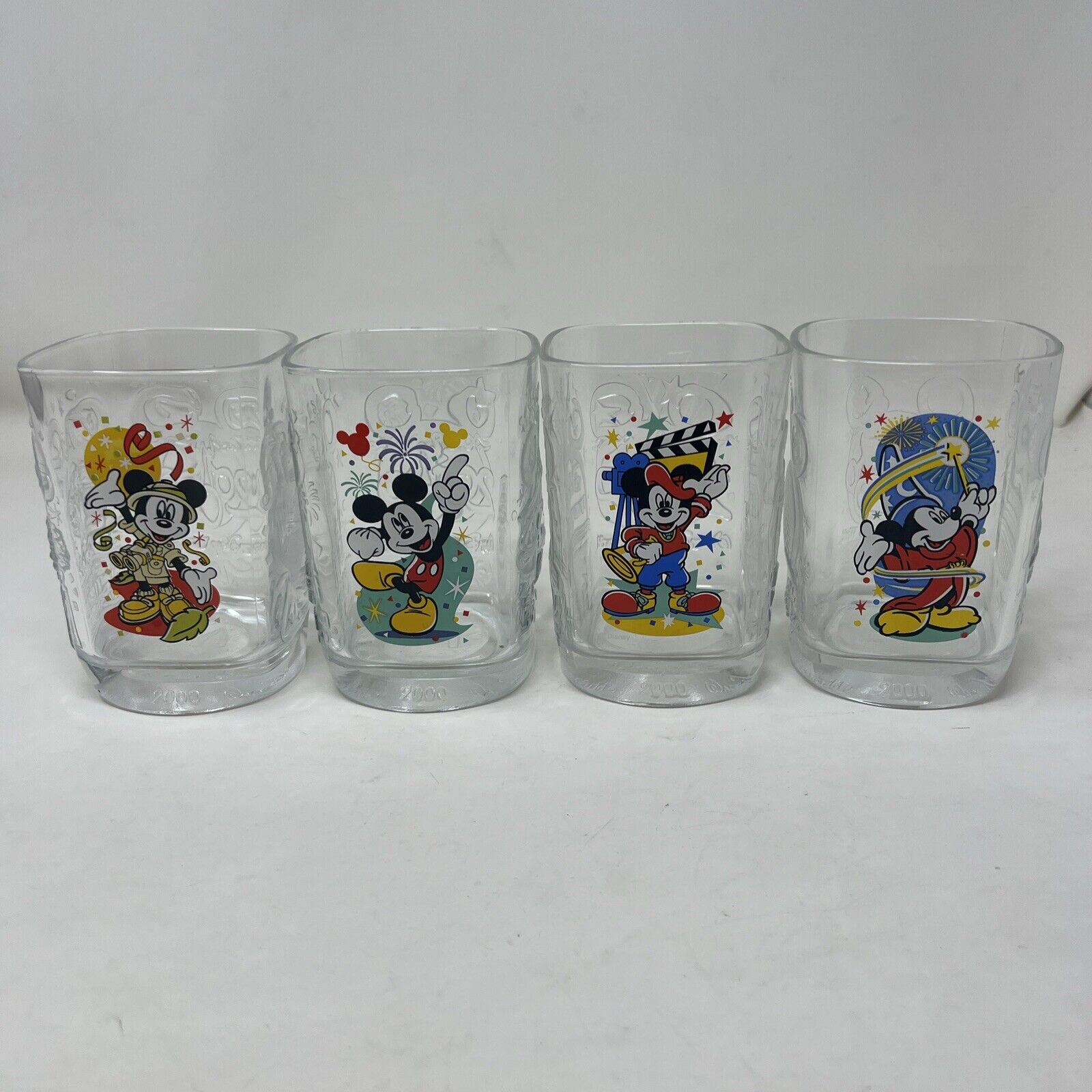 2000 McDonald\'s Walt Disney World Celebration Glasses-Set of 4 Mickey Mouse