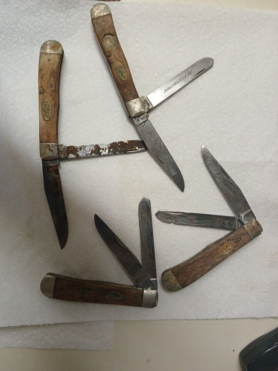 Lot Of 4 Case Nascar Folding Knives