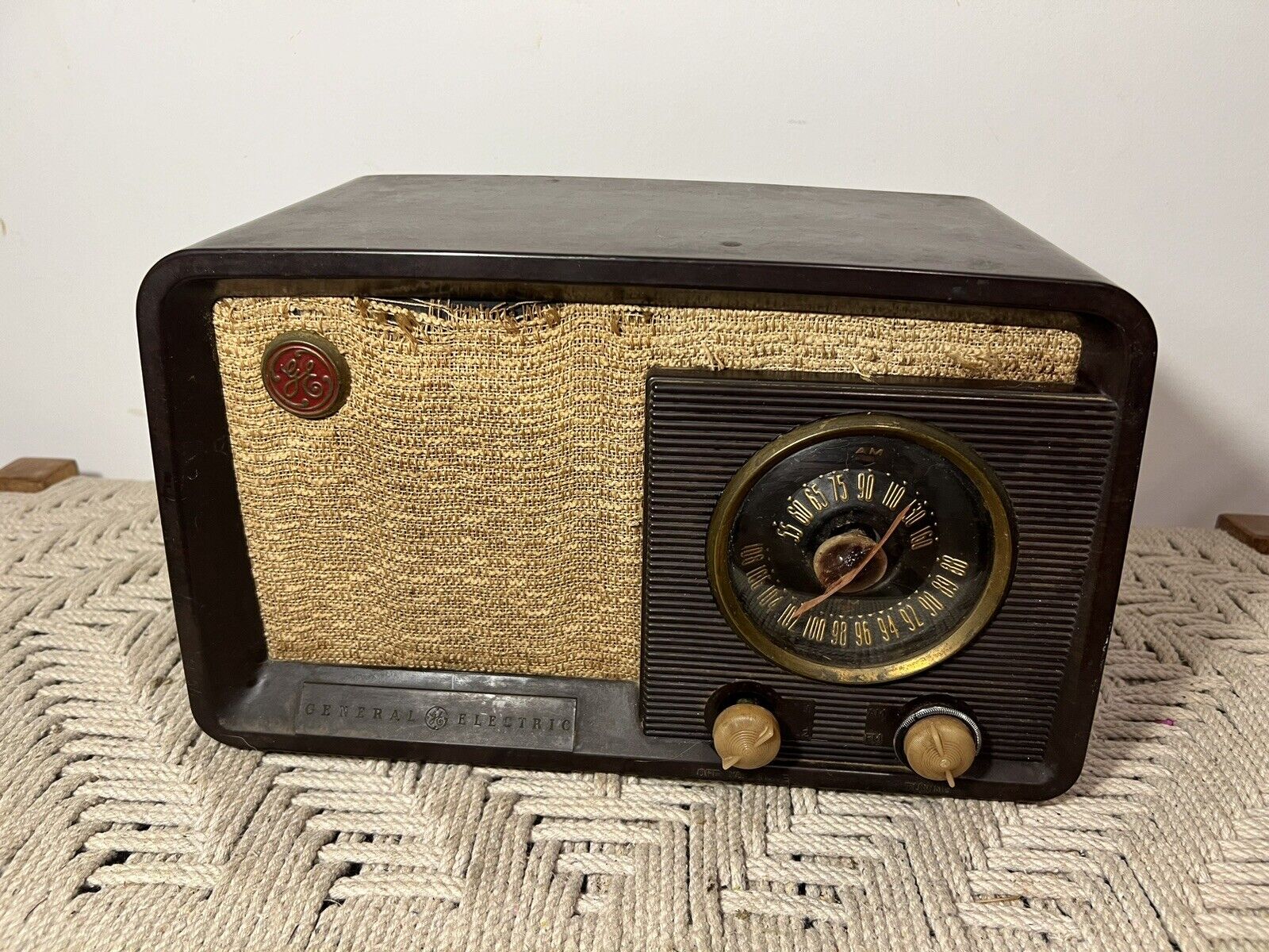 🍊Vintage 1948 General Electric Bakelite AM/FM Radio | Model 210 WORKING