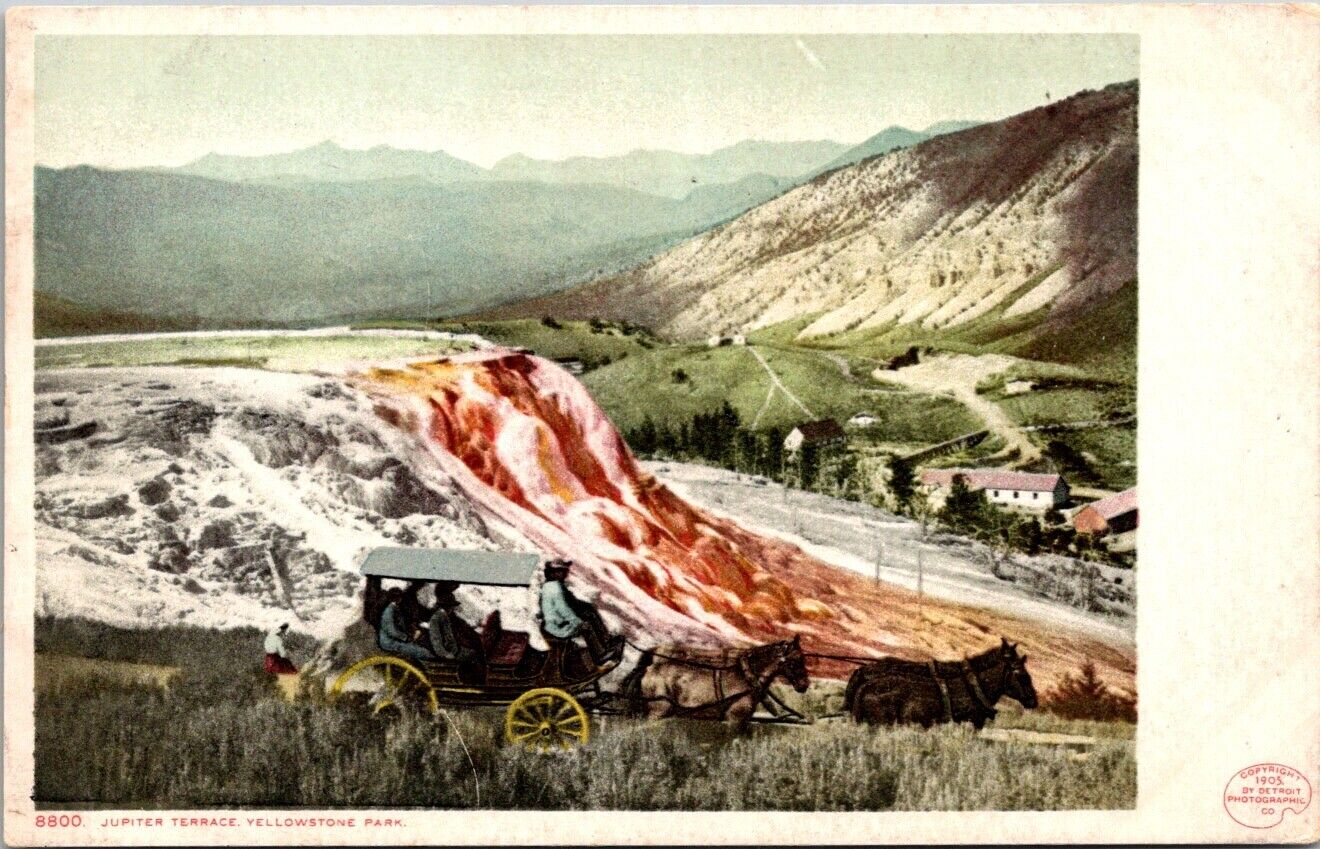 Vintage Postcard Jupiter Terrace Yellowstone Park Detroit Publishing A8