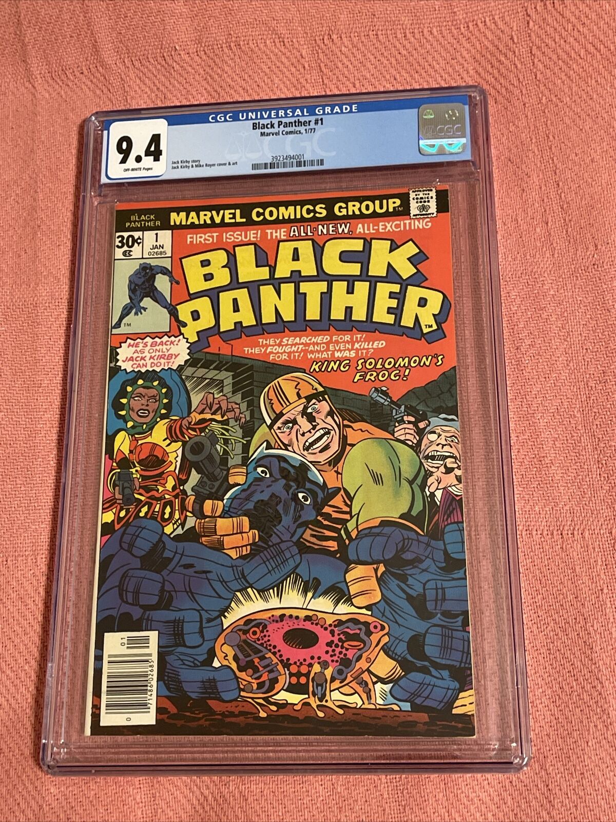 Black Panther #1 CGC 9.4 Off-white pages, Jack Kirby Art and Story, Marvel