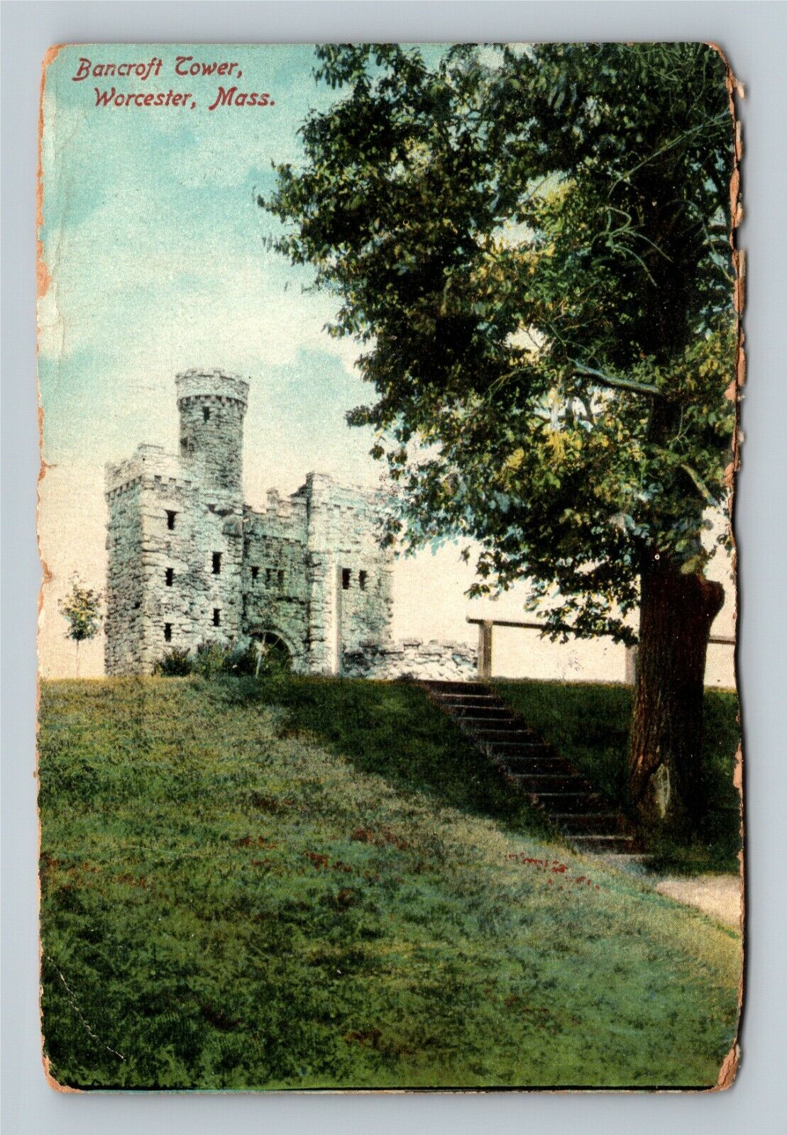 Worcester MA, Historic 1900 Bancroft Tower, Massachusetts c1912 Vintage Postcard
