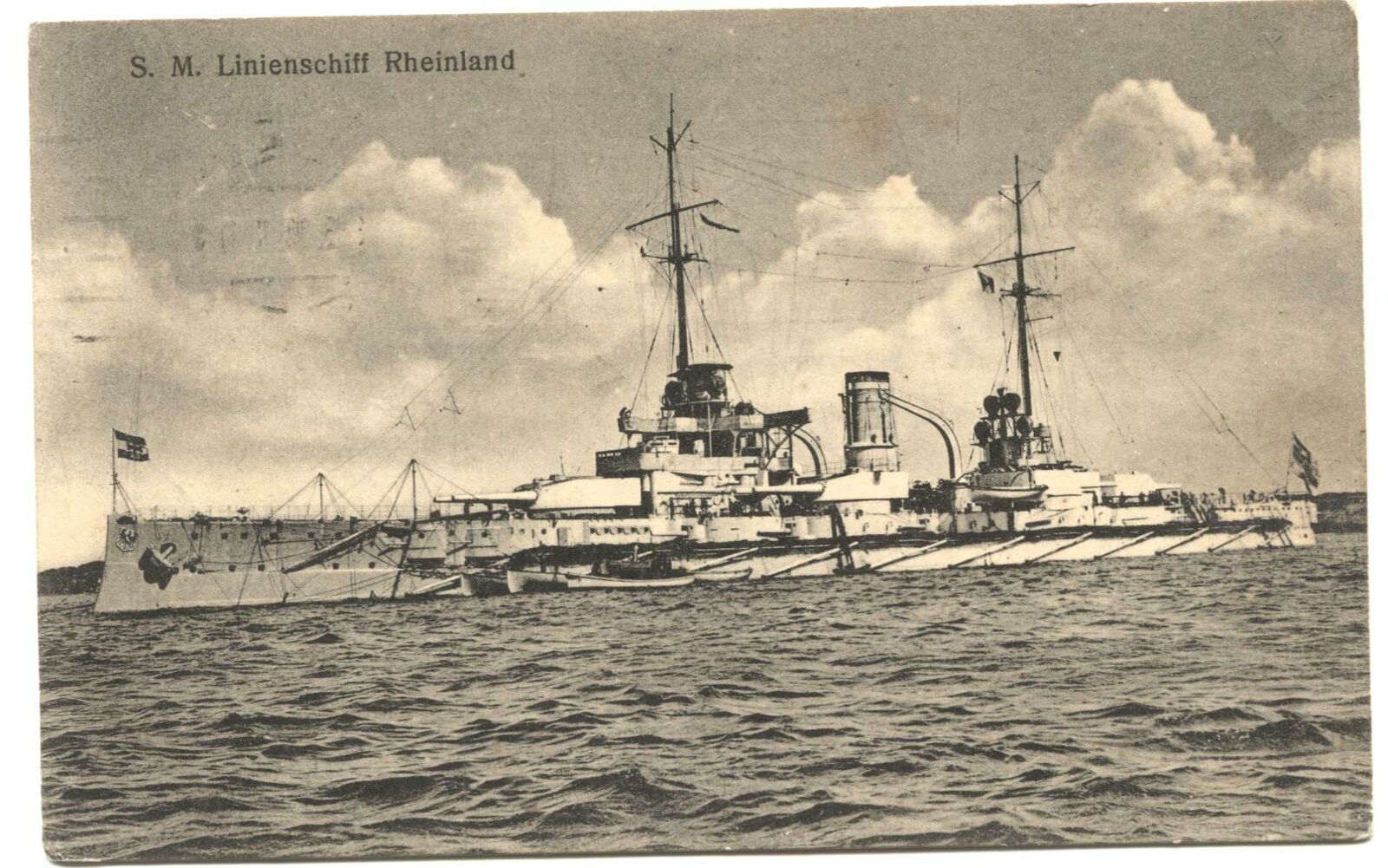 Postcard Ship SM Linienschiff Rheinland 