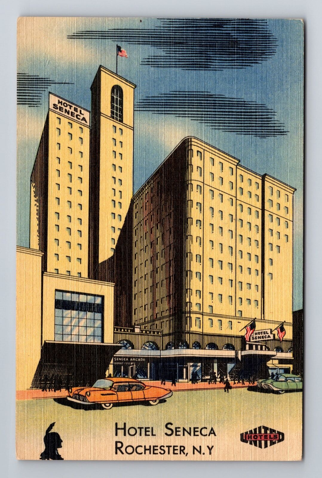 Rochester NY-New York, Hotel Seneca, Advertising, Vintage Souvenir Postcard