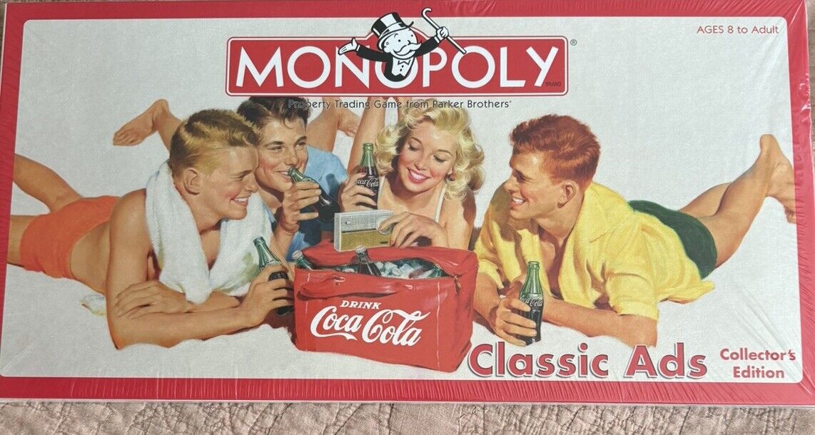 Factory-Sealed Monopoly COCA-COLA CLASSIC ADS Collector's Edition Board Game NIB