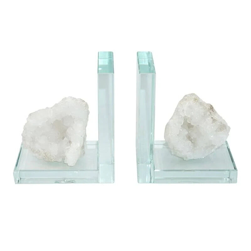 New Natural Quartz Crystal Bookends (Pair)