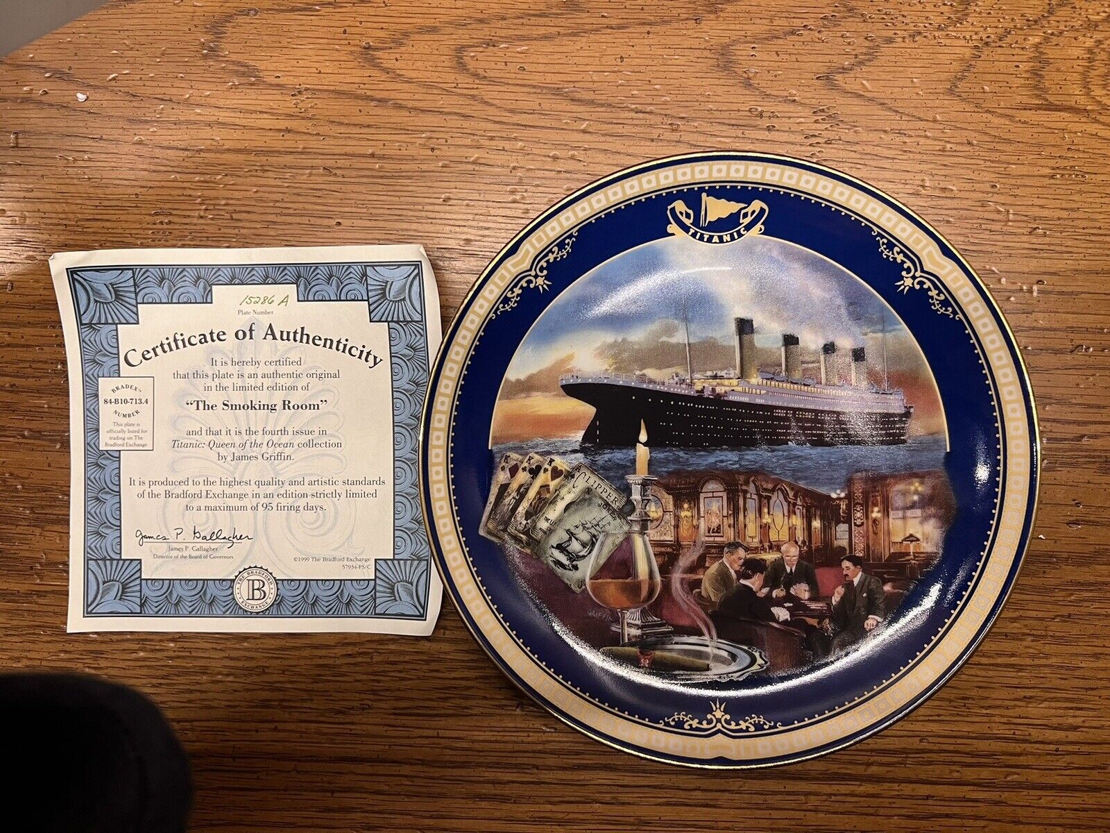 The Smoking Room Plate Titanic:  Queen of the Ocean #4 James Griffin