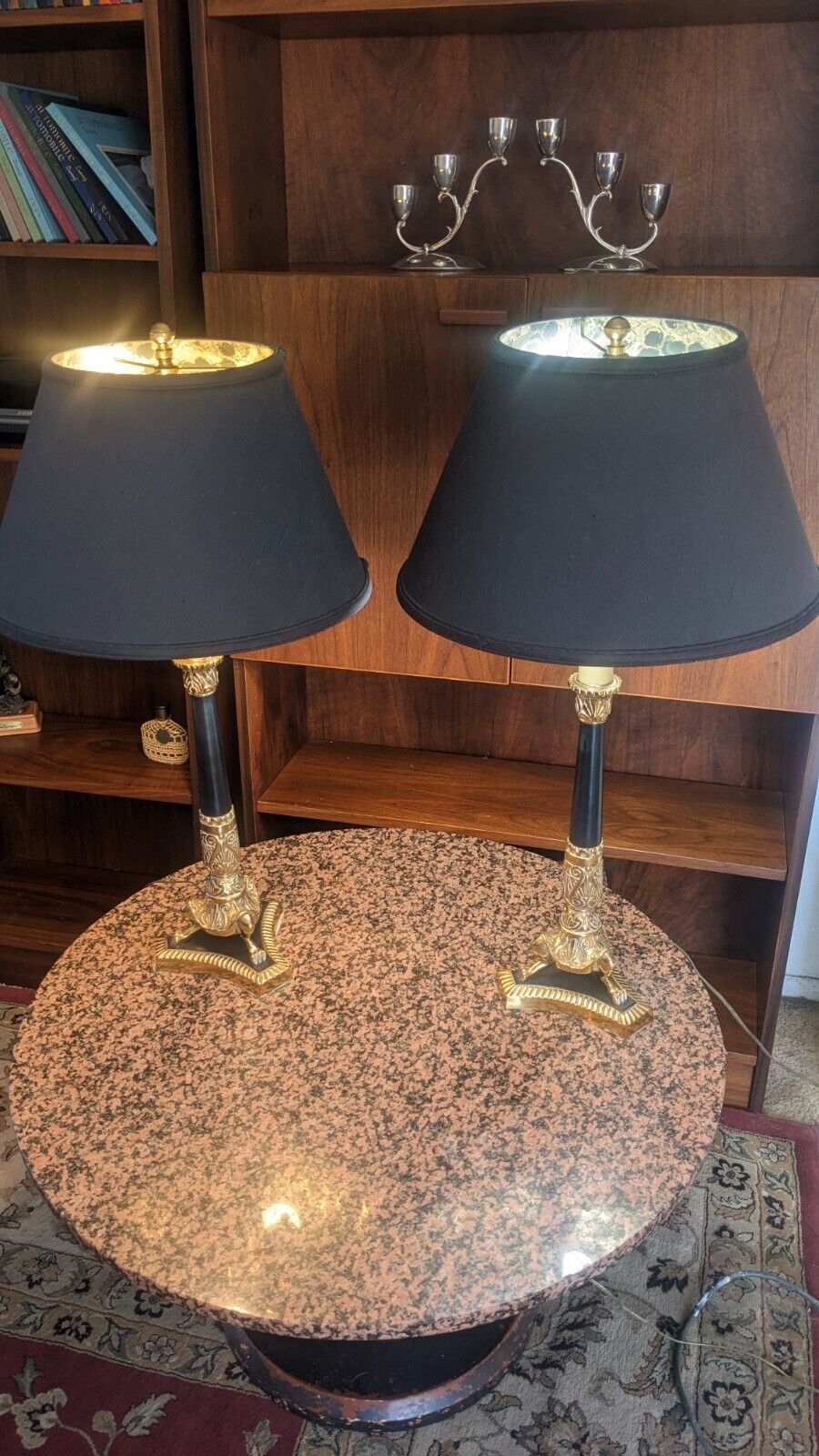Vintage Fredrick Cooper Chicago Hollywood Regency MCM Table Lamps & FC Shades 