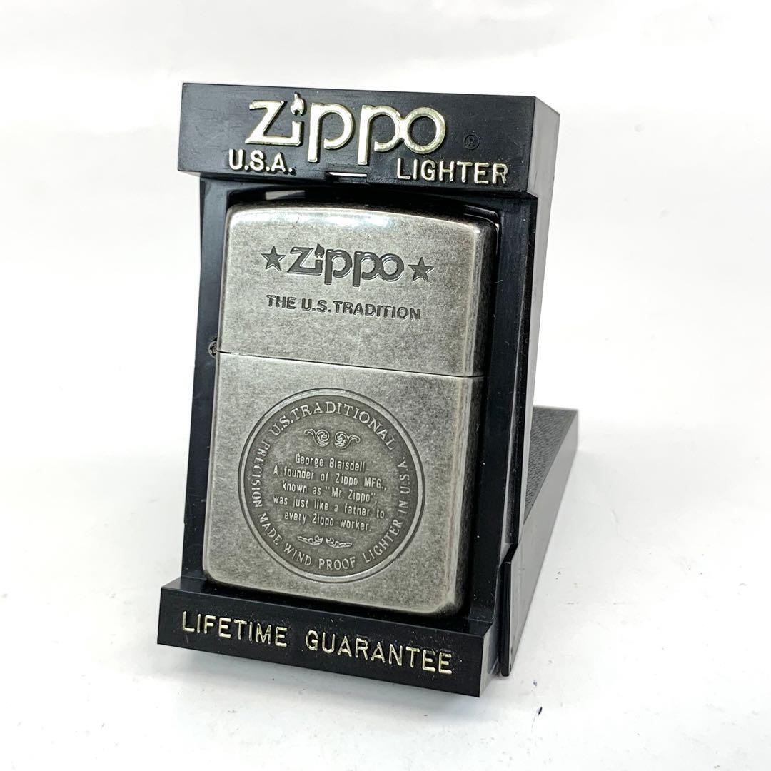 Zippo Oil Lighter THE U.S.TRADITION Silver Vintage