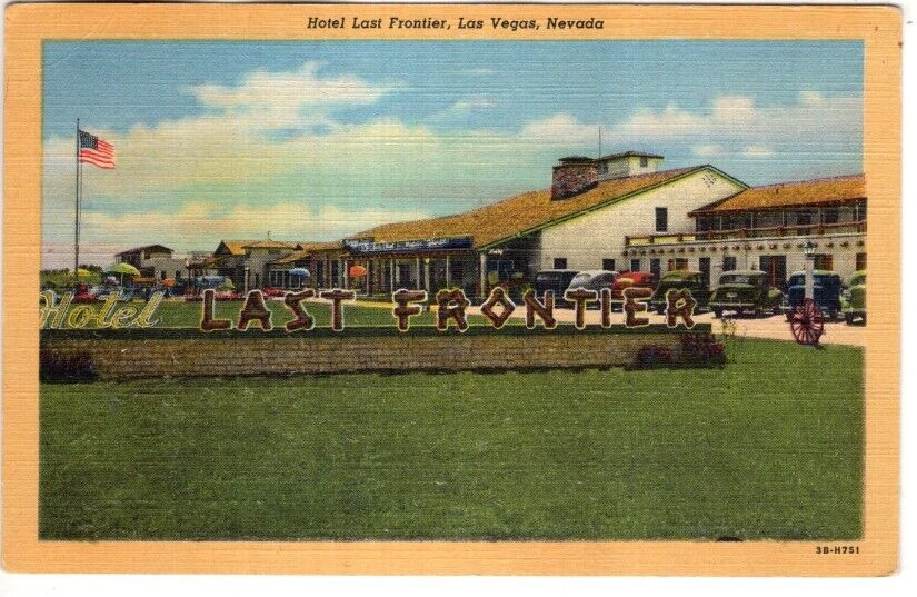 LINEN Postcard       HOTEL LAST FRONTIER  -  LAS VEGAS, NEVADA