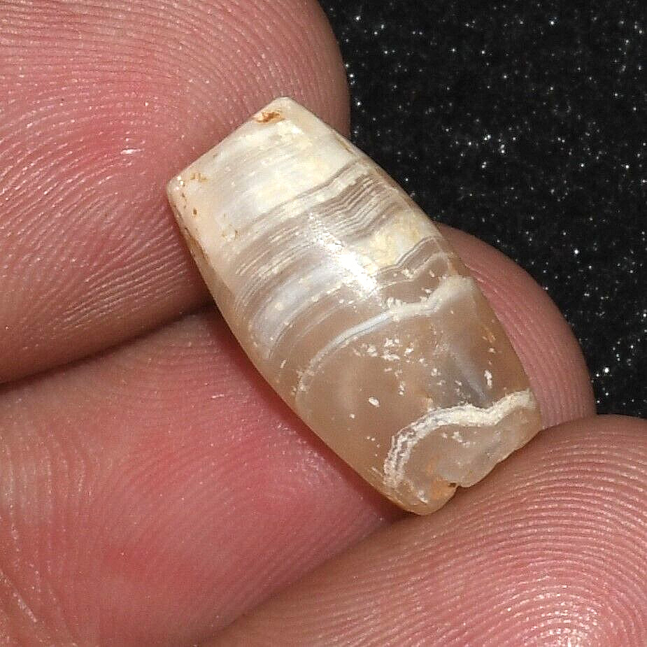 Large Ancient Old Central Asian Agate Stone Bead in Perfect Condition