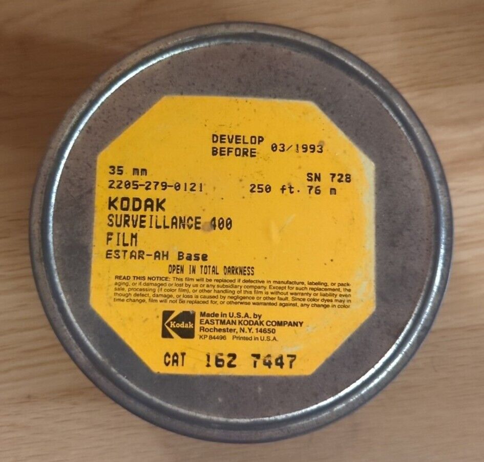 Eastman Kodak Company 35mm Surveillance 400 Film Tin 1993