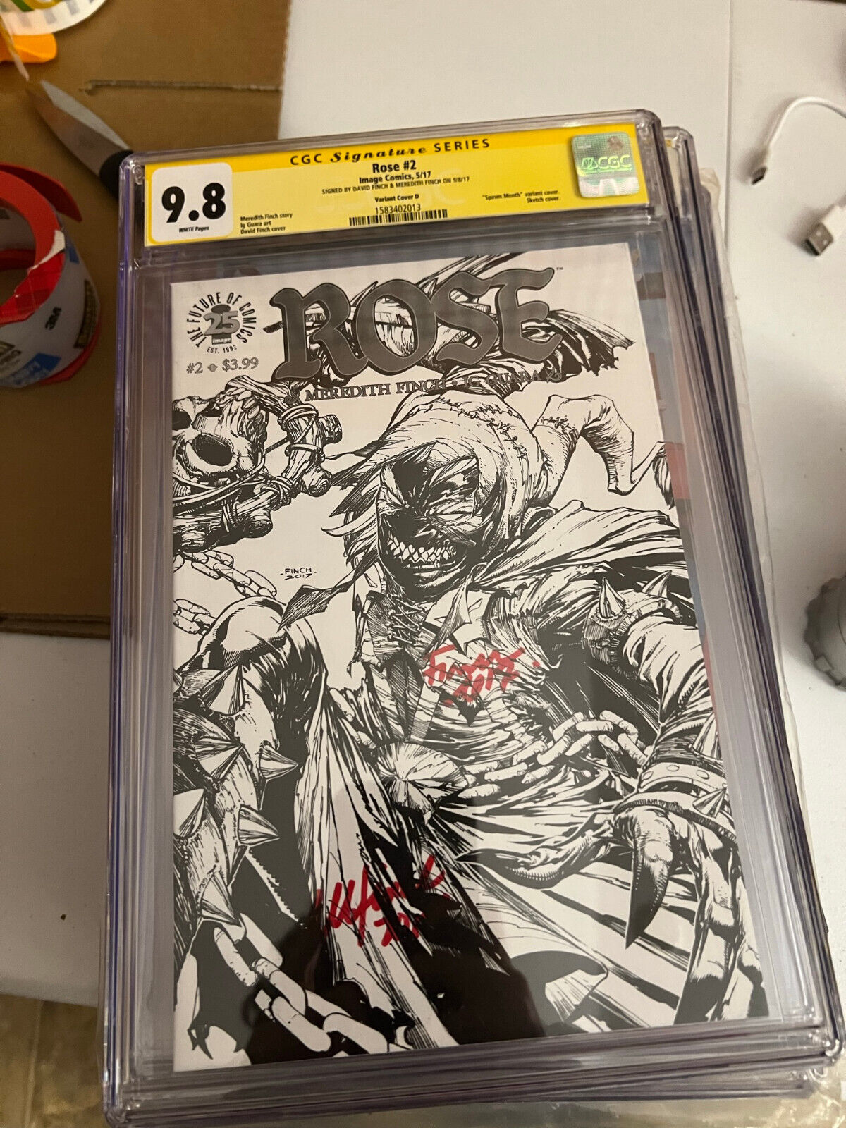 rose #2 cgc 9.8 variant cover D SS 2x FINCH