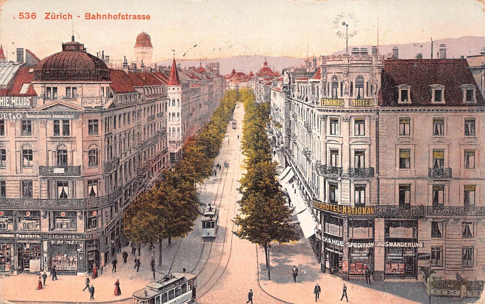 Antique Postcard Zurich Bahnhofstrasse