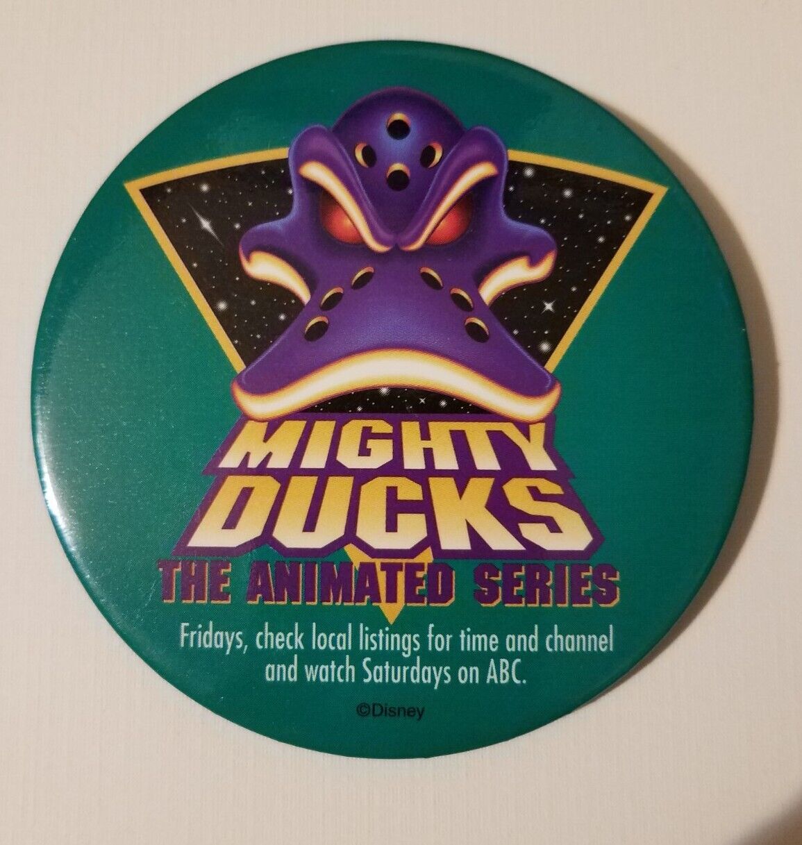 Disney Mighty Ducks The Animated Series Button Pin Disney Promo Pin