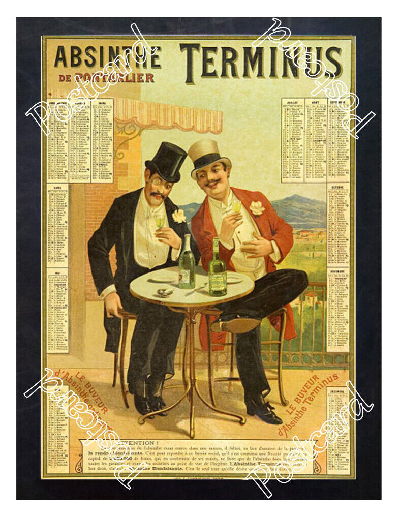 Historic Absinthe Terminus 1890s Advertising Postcard