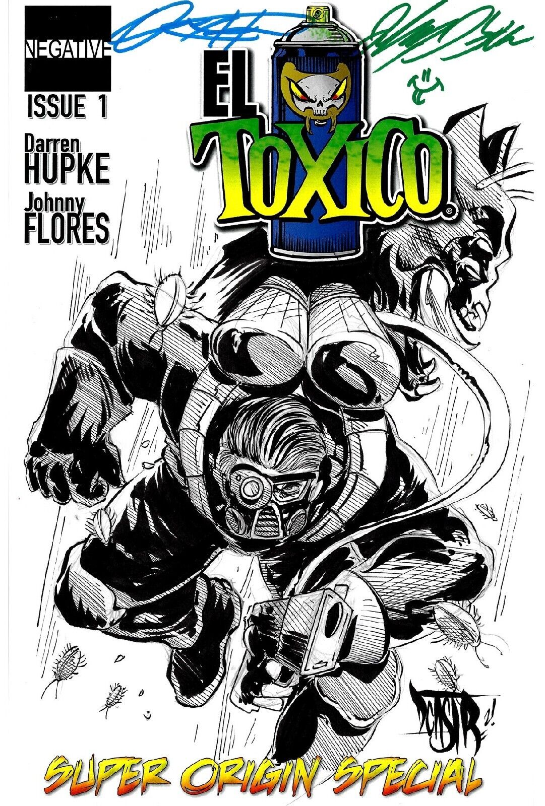 El Toxico 1 Negative Press 2013 Blank Sketch Variant Comic W Original DCastr Art