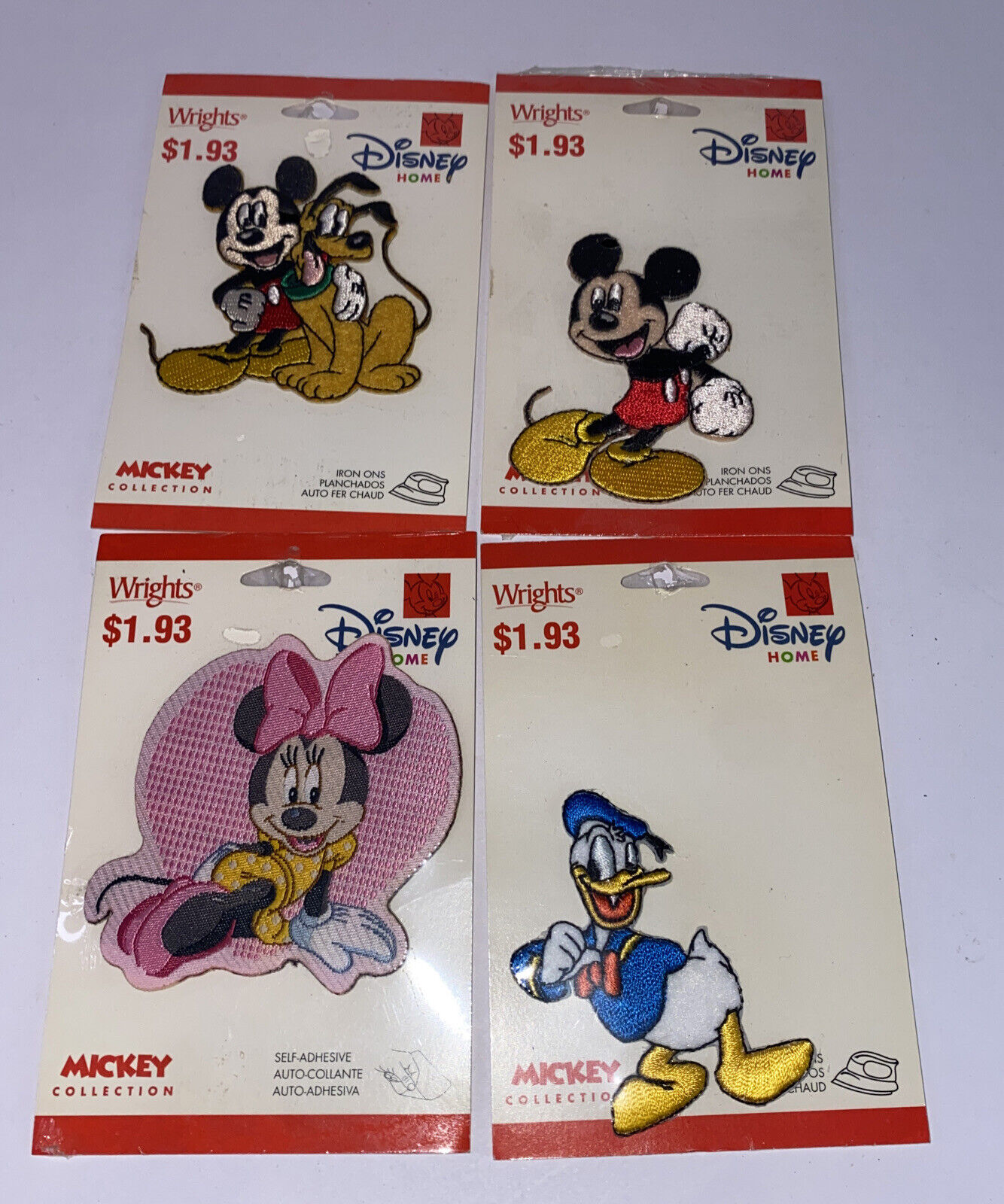 Wrights Disney Home Mickey Collection Iron on Patch Mickey Pluto Minnie Donald