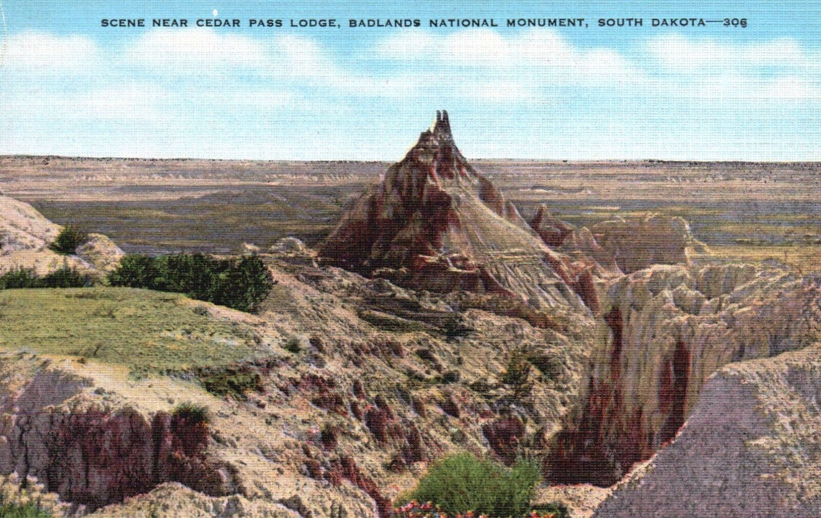 Postcard SD Badlands National Monument near Cedar Pass Lodge Vintage PC f8084