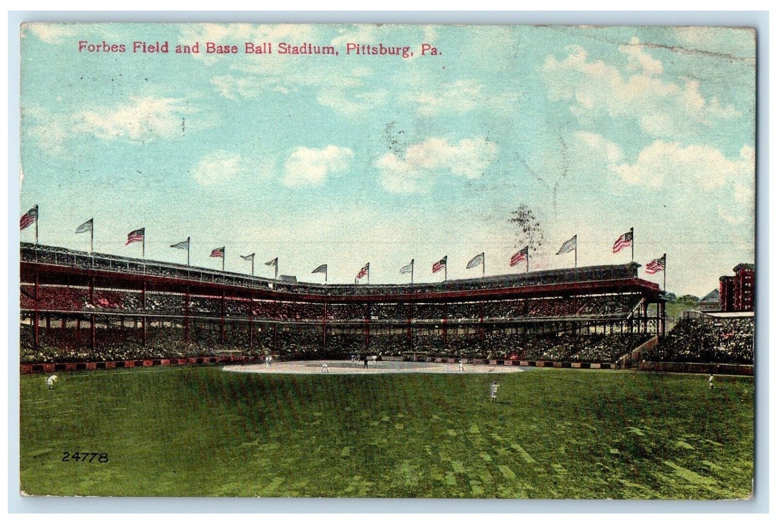 1912 Forbes Field And Base Ball Stadium Pittsburg Pennsylvania PA Postcard