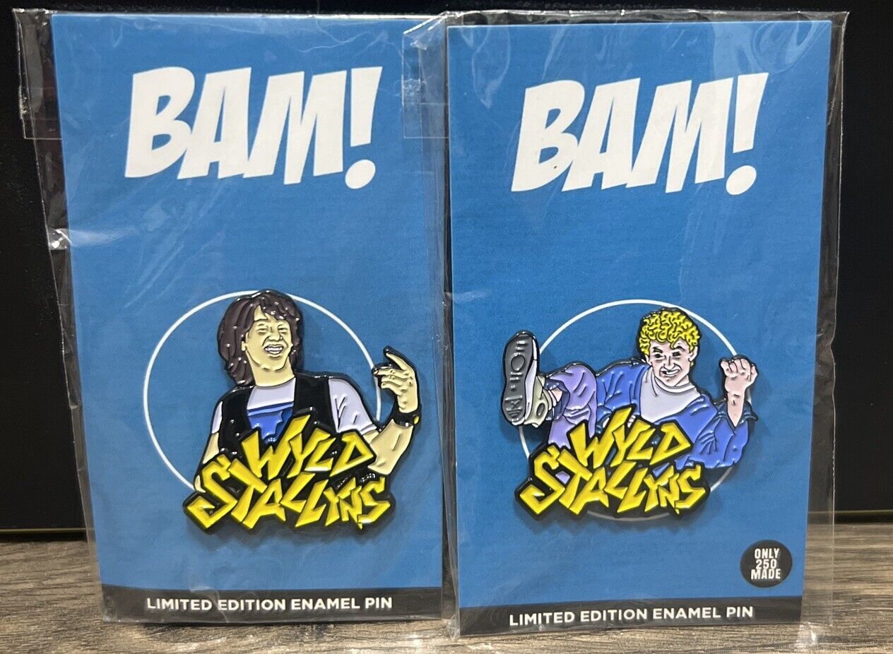 Pair Of Bam Box LE Pins Bill and Ted\'s Excellent Adventure Wyld Stallyns