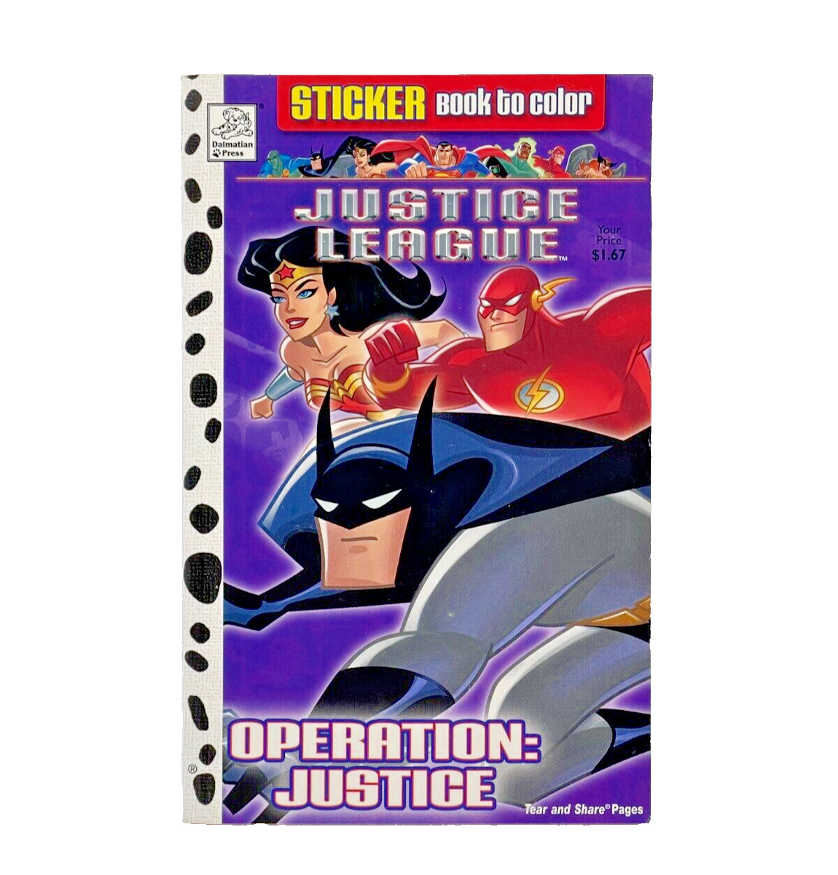 2004 Justice League Operation Justice Sticker Book to Color Unused DC-A4