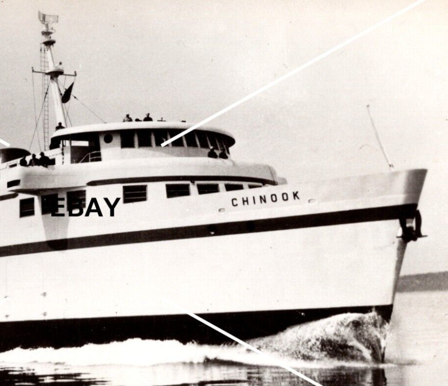 C 1950s On RPPC Postcard MV Chinook Flagship Puget Sound Underway Boat Kodak BW