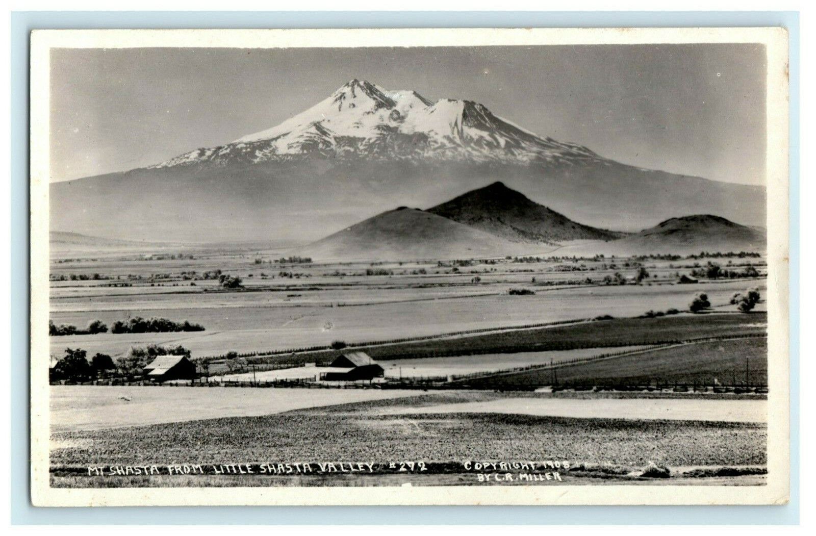1905 Mt. Shasta From Little Shasta Valley Montague CA RPPC Photo Postcard