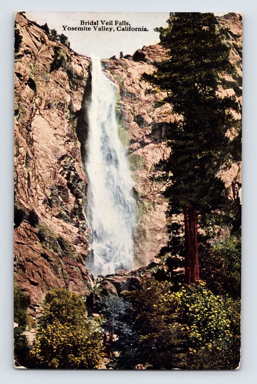Postcard California Yosemite CA Bridal Veil Falls 1910s Unposted Divided Back