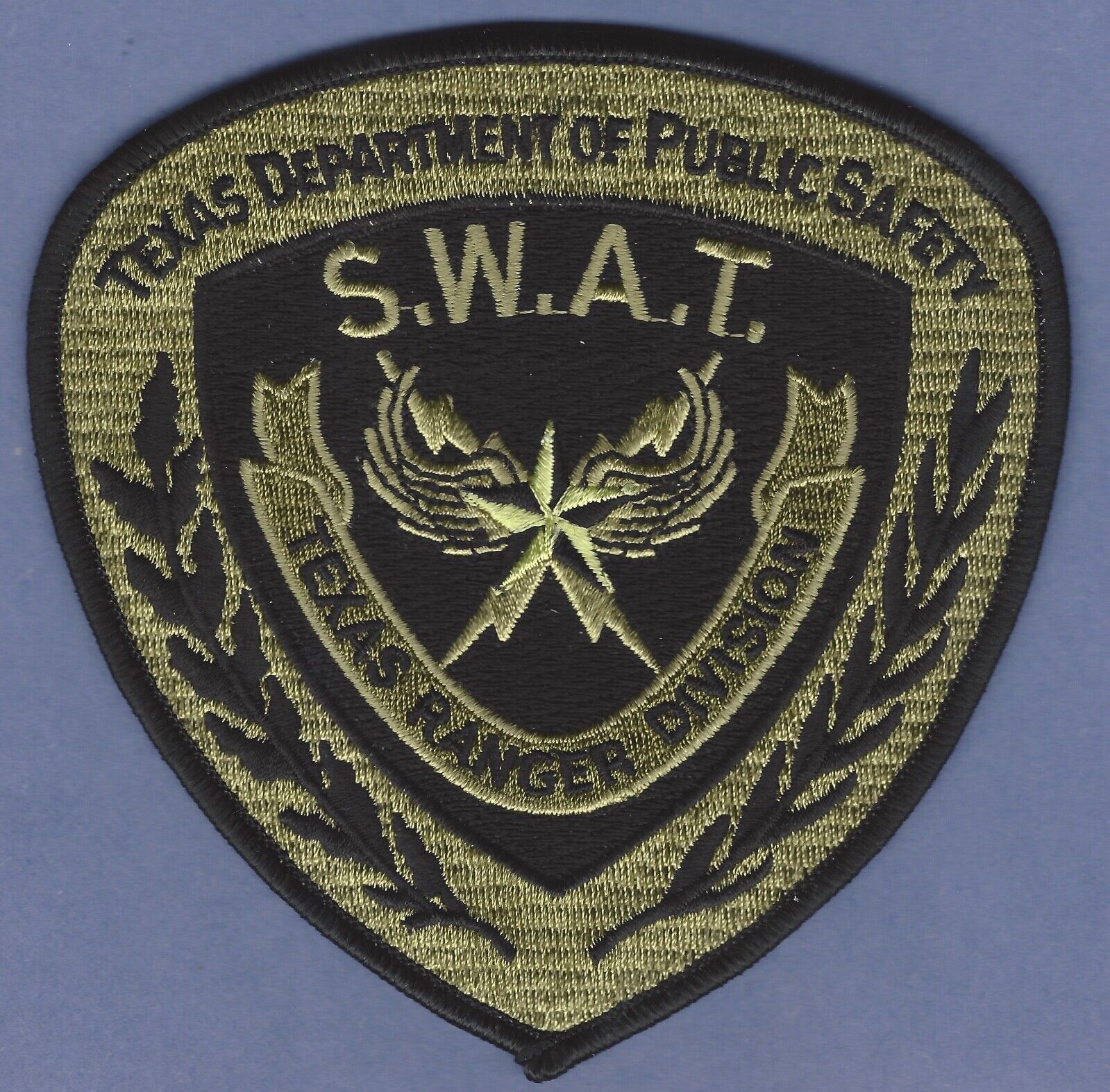TEXAS RANGER DIVISION DEPARTMENT OF PUBLIC SAFETY SWAT TEAM SHOULDER PATCH GREEN