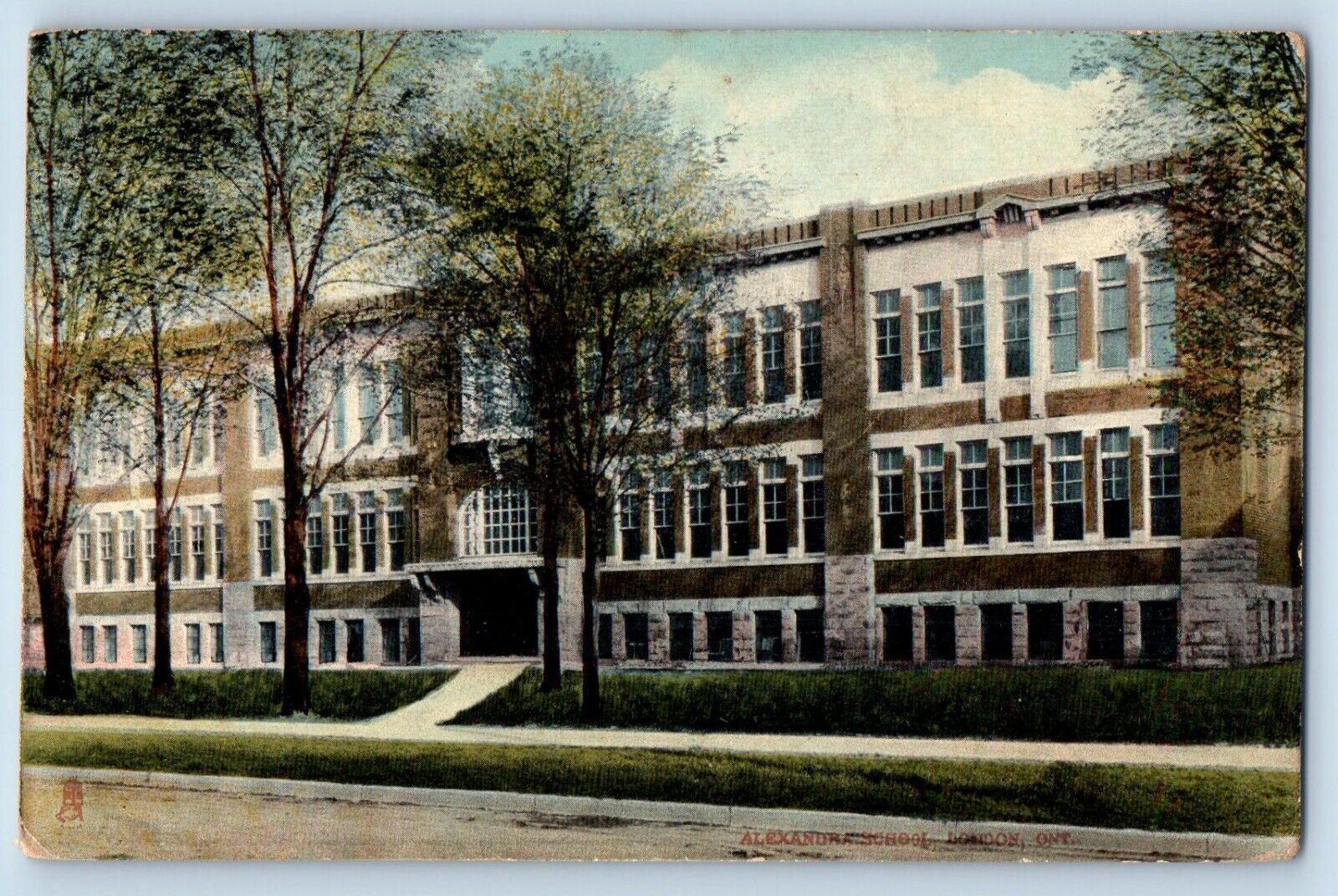 London Ontario Canada Postcard Alexandra School c1910 Antique Unposted