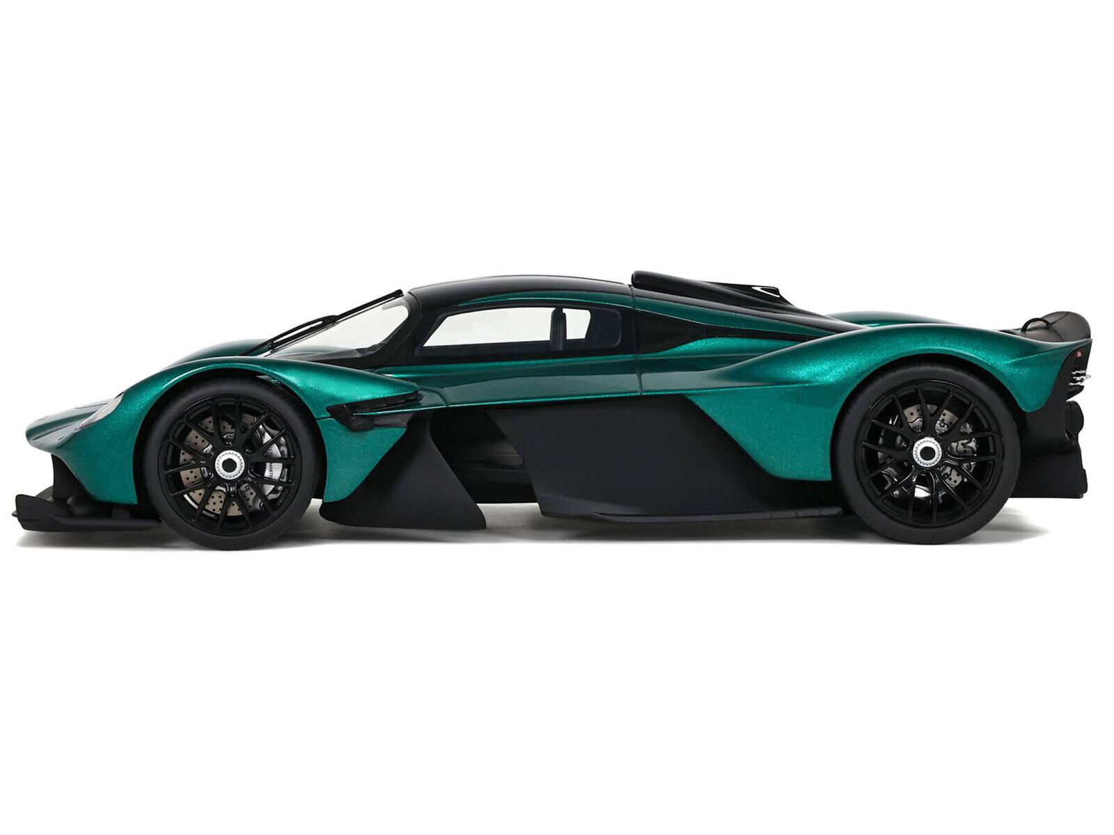 2021 Aston Martin Valkyrie British Racing Green with Black Top 1/18 Model Car by