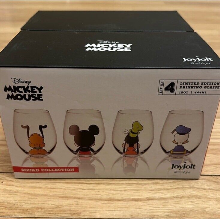 NEW Disney Mickey Mouse Squad  Tumblers 15oz Stemless Wine Glasses- JOYJOLT