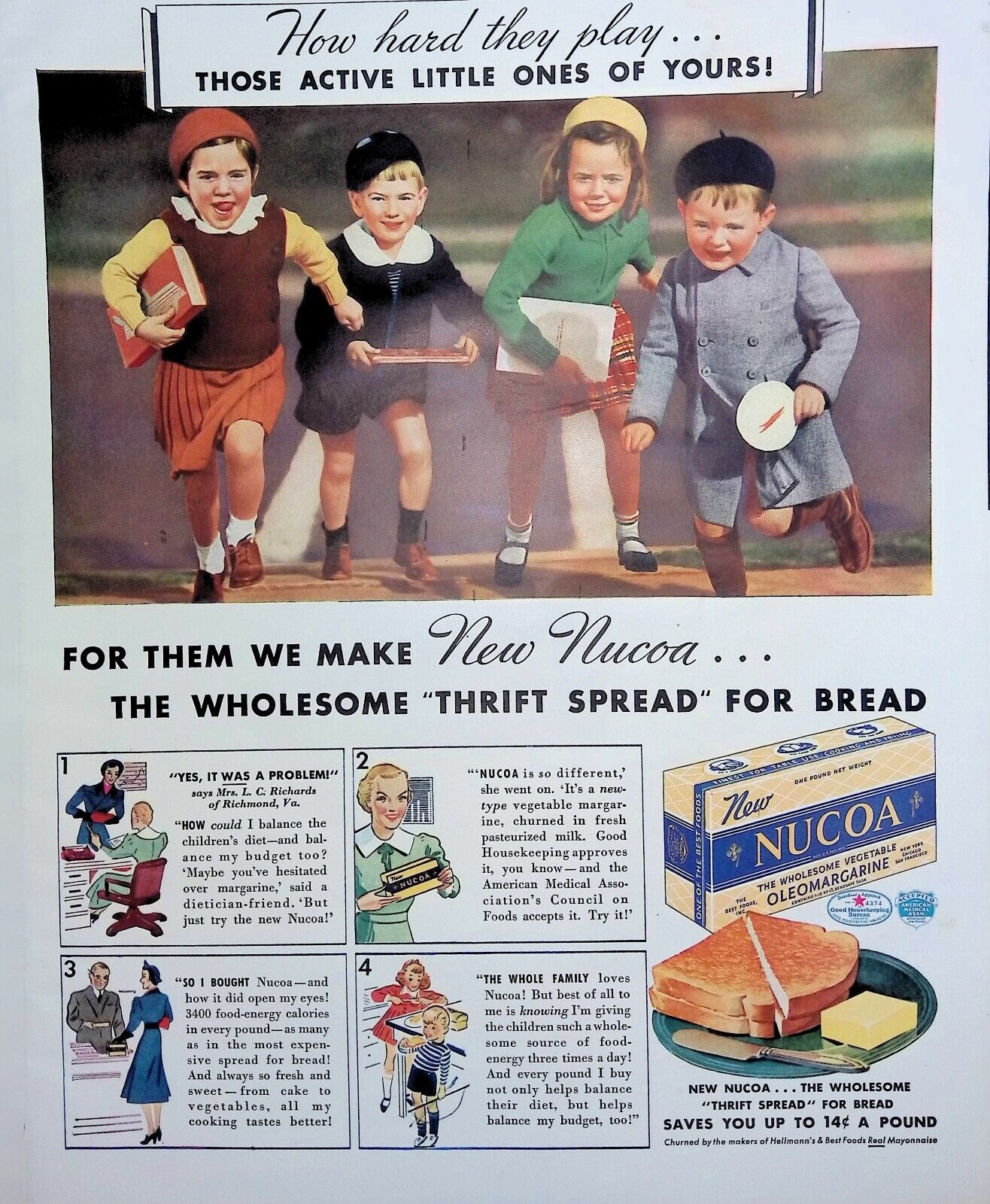 Nucoa Oleo Margarine Print Ad from 1939
