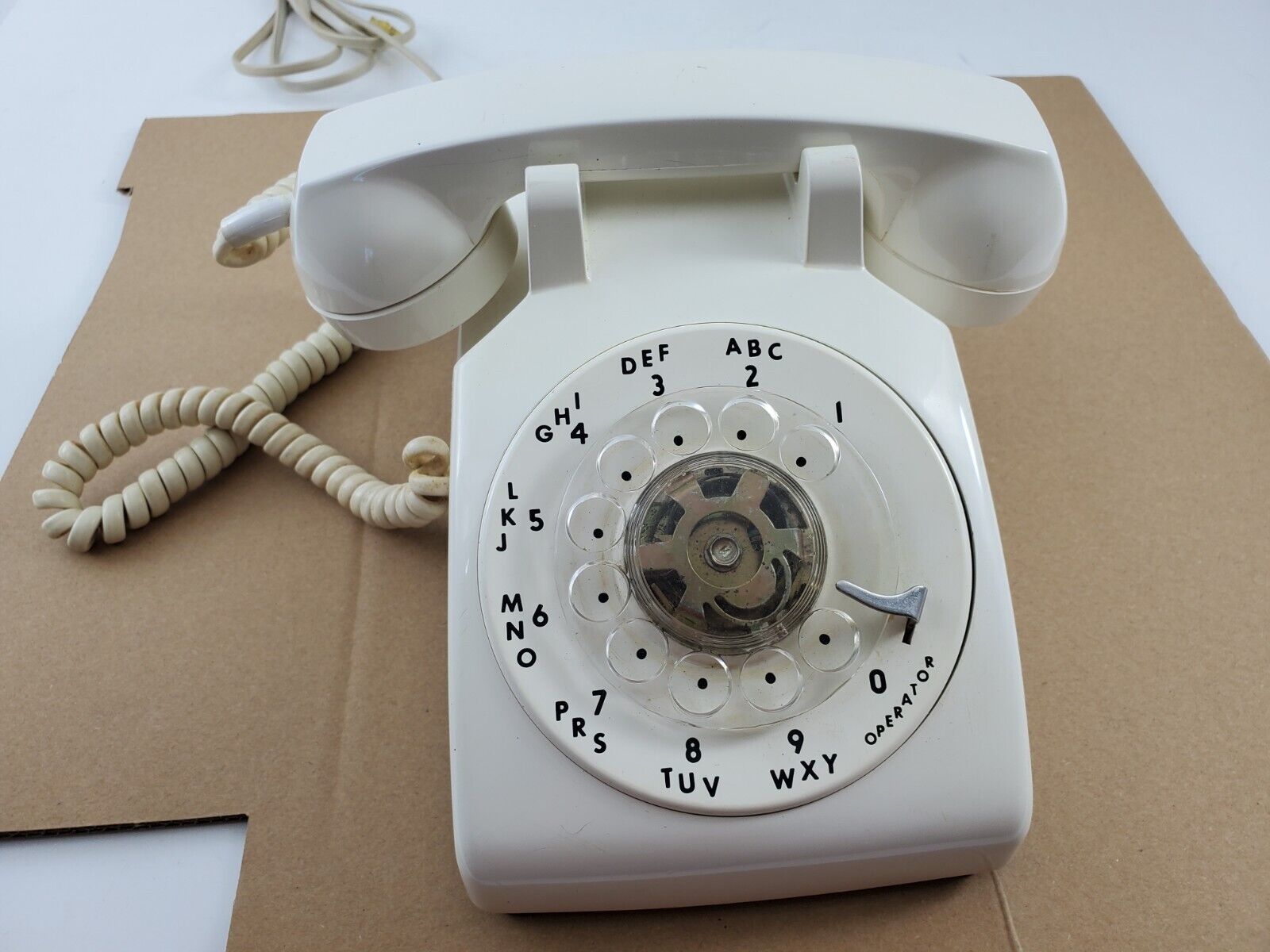 Vintage 1970's ITT White Rotary Dial Phone Tested Office Desk Telephone