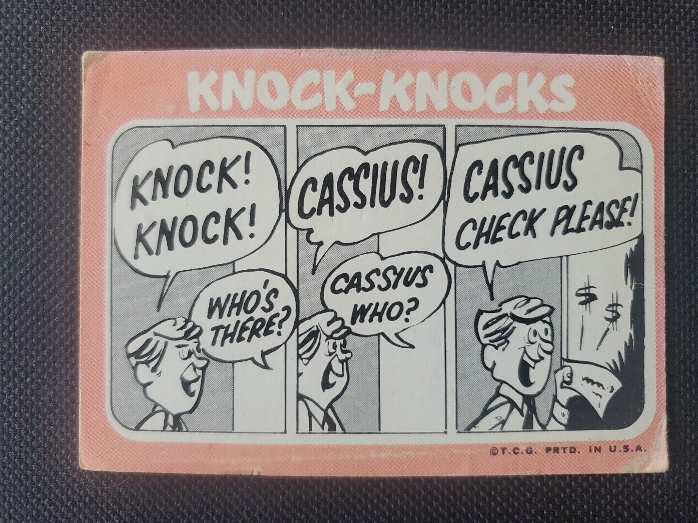 Topps 1969 Knock Knocks Card Vintage Cassius Bubblegum 