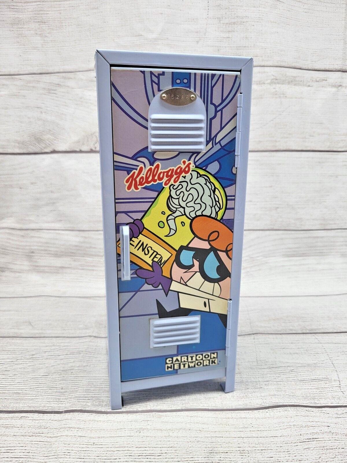 Vintage 2001 Kellogg\'s/Cartoon Network Promo Mini Metal Locker Dexter\'s Lab