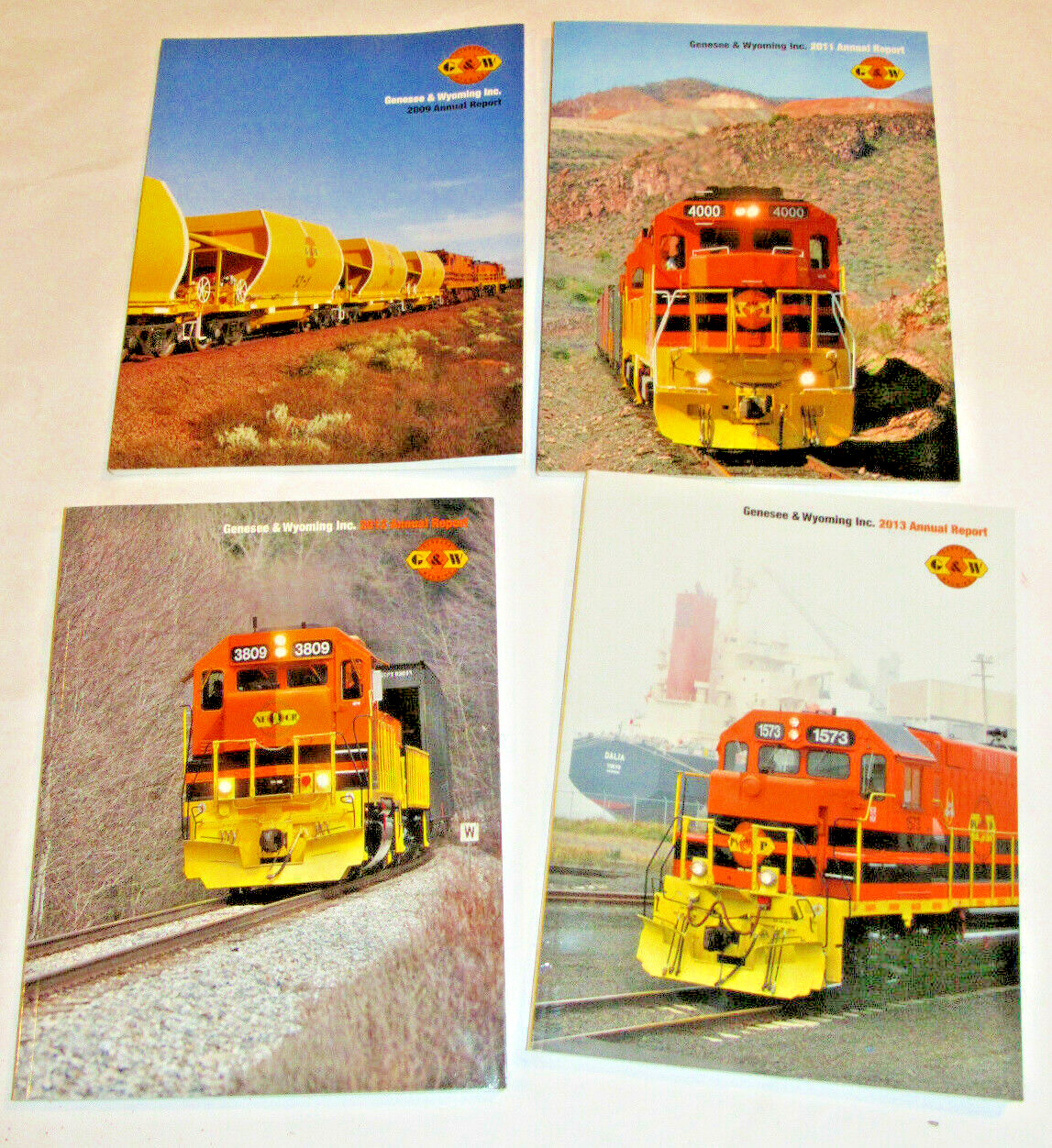 4 G&W, GENESEE & WYOMING RAILROAD ANNUAL REPORTS 2009/2011/2012/2013 COLOR PICS