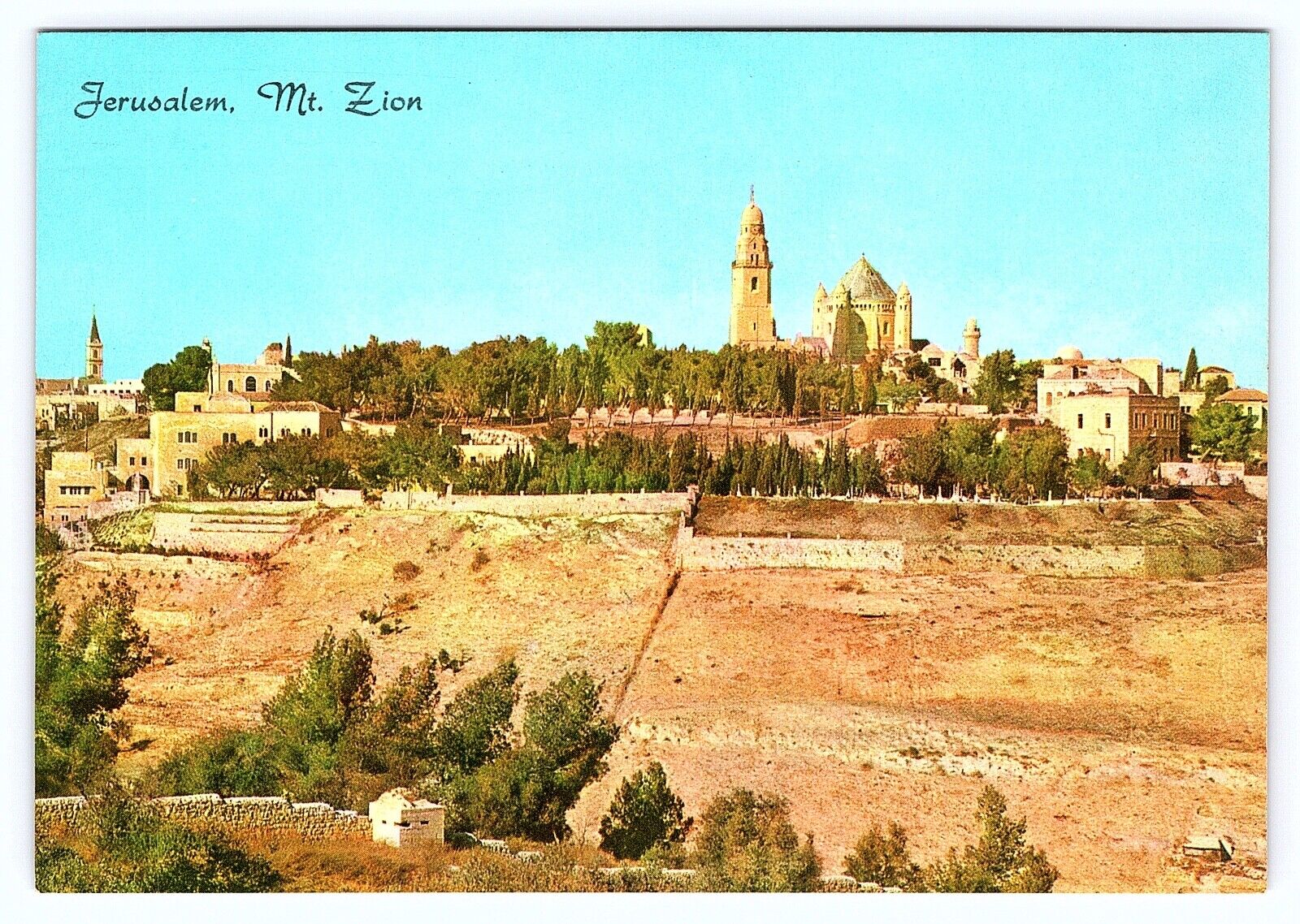 Vintage Postcard Jerusalem Mt Zion- 