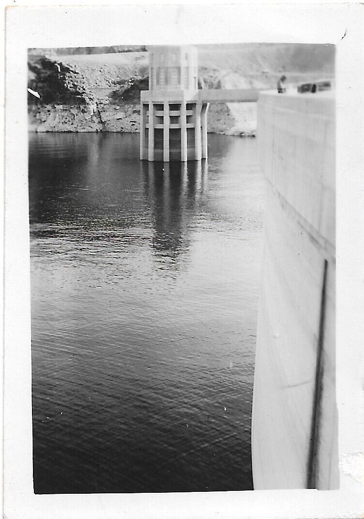 Hoover Dam Intake Towers Photograph 1940s Vintage Travel 2 1/2 x 3 1/2