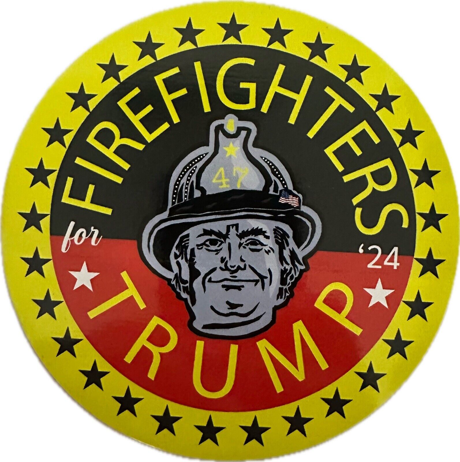 Firefighters For Trump ‘24 Sticker- 5 Inch Vinyl Donald Trump